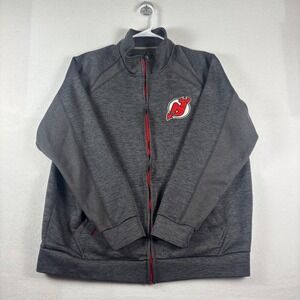 G-III NHL New Jersey Devils Mens 2XL Full Zip Jacket Gray Heathered Track Top